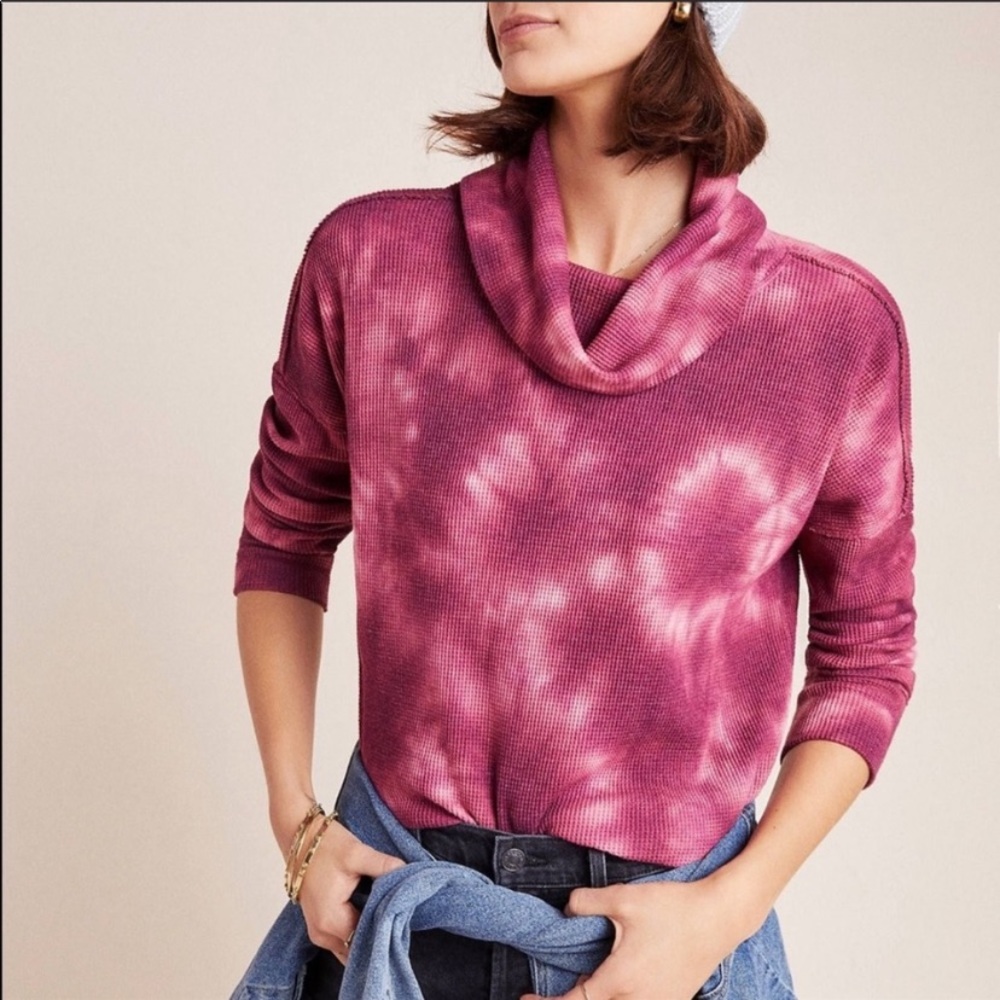 Maeve Tie Dye Cowl Neck Thermal - Picture 2 of 4